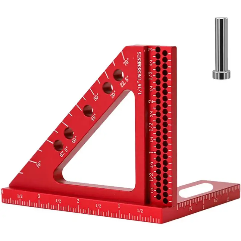 Square Measurement Tool 3D Metal Ruler In Triangle Square For Angle Measurement Multifunctional Woodworking Accessories Layout