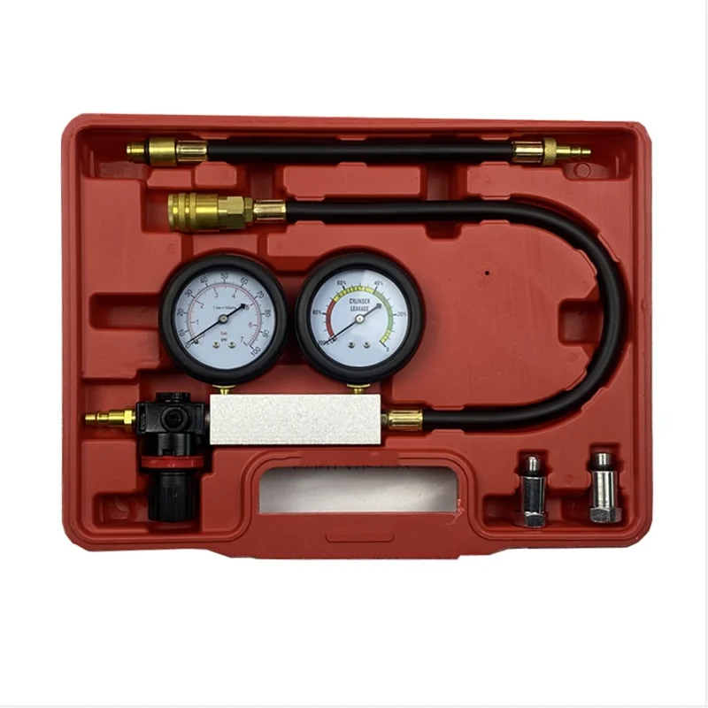 

1PC Cylinder Leak Tester Compression Leakage Detector TU-21 Double Gauge Petrol Engine Leakdown Detection Compression Test Tool