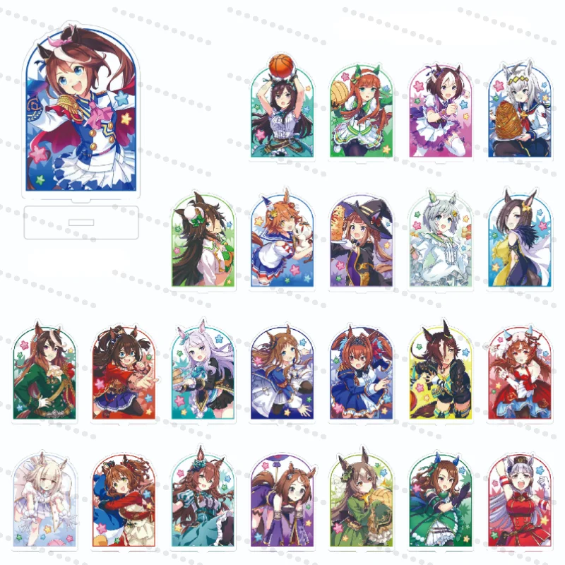 

Hot Anime Pretty Derby Acrylic Stand Ornaments Cosplay Pretty Derby Anime Figure Model Party Gifts Girls 10cm