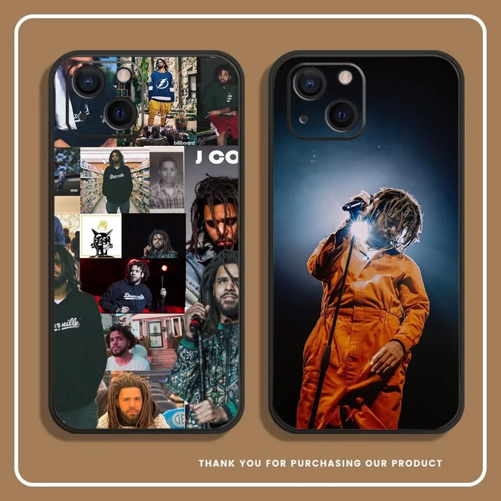 Rapper J C-Cole Phone Case For iPhone 14,13,12 Mini 11 Pro XR,X,XS,MAX 6S,7,8 Plus Silicone Cover Soft black