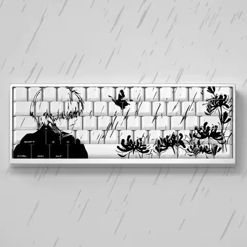 130 Key Kaneki Ken Theme Keycaps Comics Anime Key Cap PBT Cherry Profile Custom Original Handmade Keycap for Mechanical Keyboard