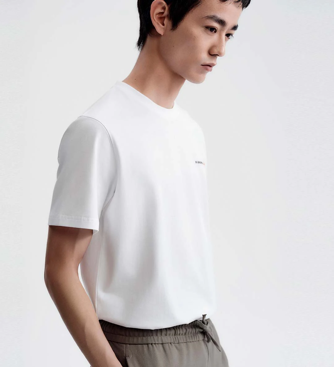 تي شيرت Xiaomi Mijia الكلاسيكي برقبة دائرية للرجال بأكمام قصيرة، قميص أساسي كاجوال برقبة دائرية نصف كم