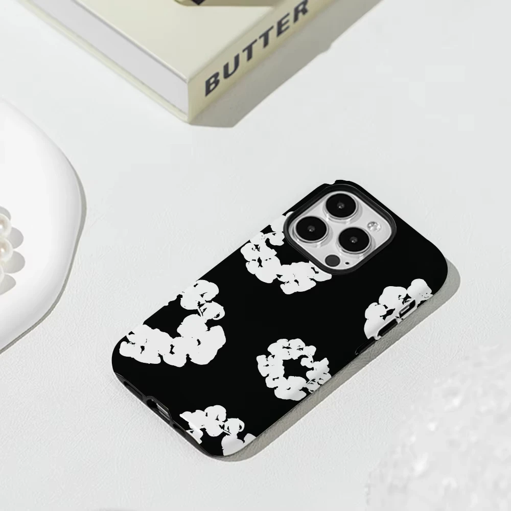 Flower Luxury Phone Case for D-Denims T-Tears iPhone 16 15 14 13 12 11 X XS XR XSMAX 7 8 Pro Max Plus Luxury Double-layer Back view 3