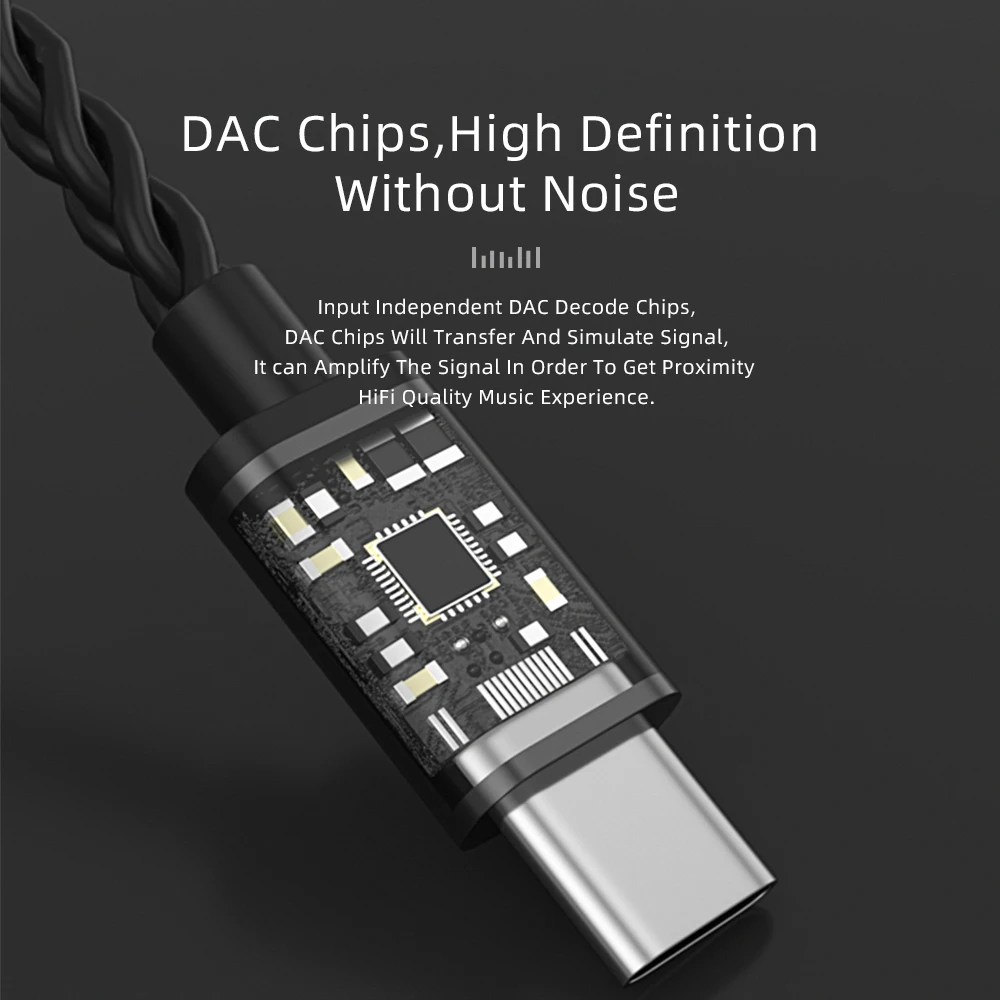 CVJ-V6 نوع C سماعة كابل HD DAC ضياع عالية الدقة ترقية سماعة الأذن 0.75 مللي متر 0.78 مللي متر 2 دبوس مع هيئة التصنيع العسكري ل TRN CCA CSK