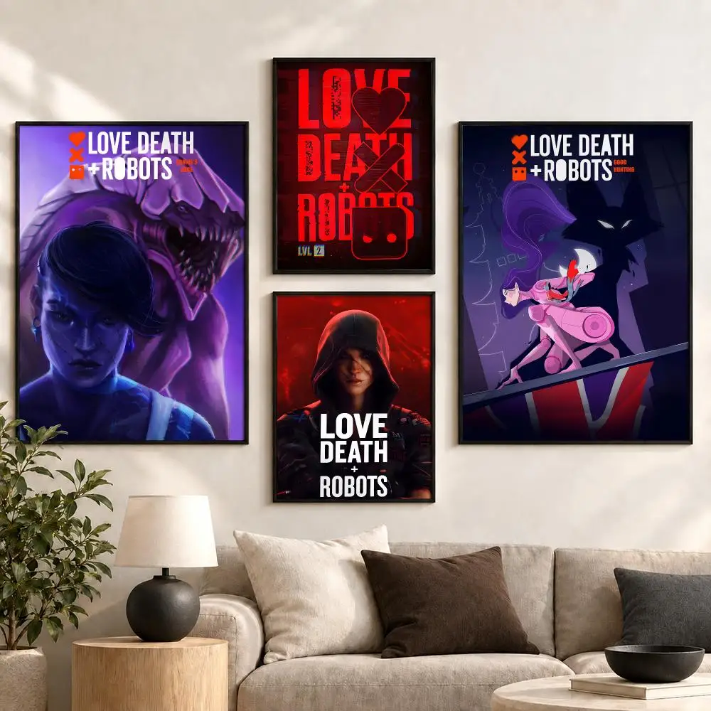 Love, Death & Robots Animated Sci-Fi Series Aesthetic Poster Aesthetic Art Print for Bedroom & Living Room Decor, Unframed