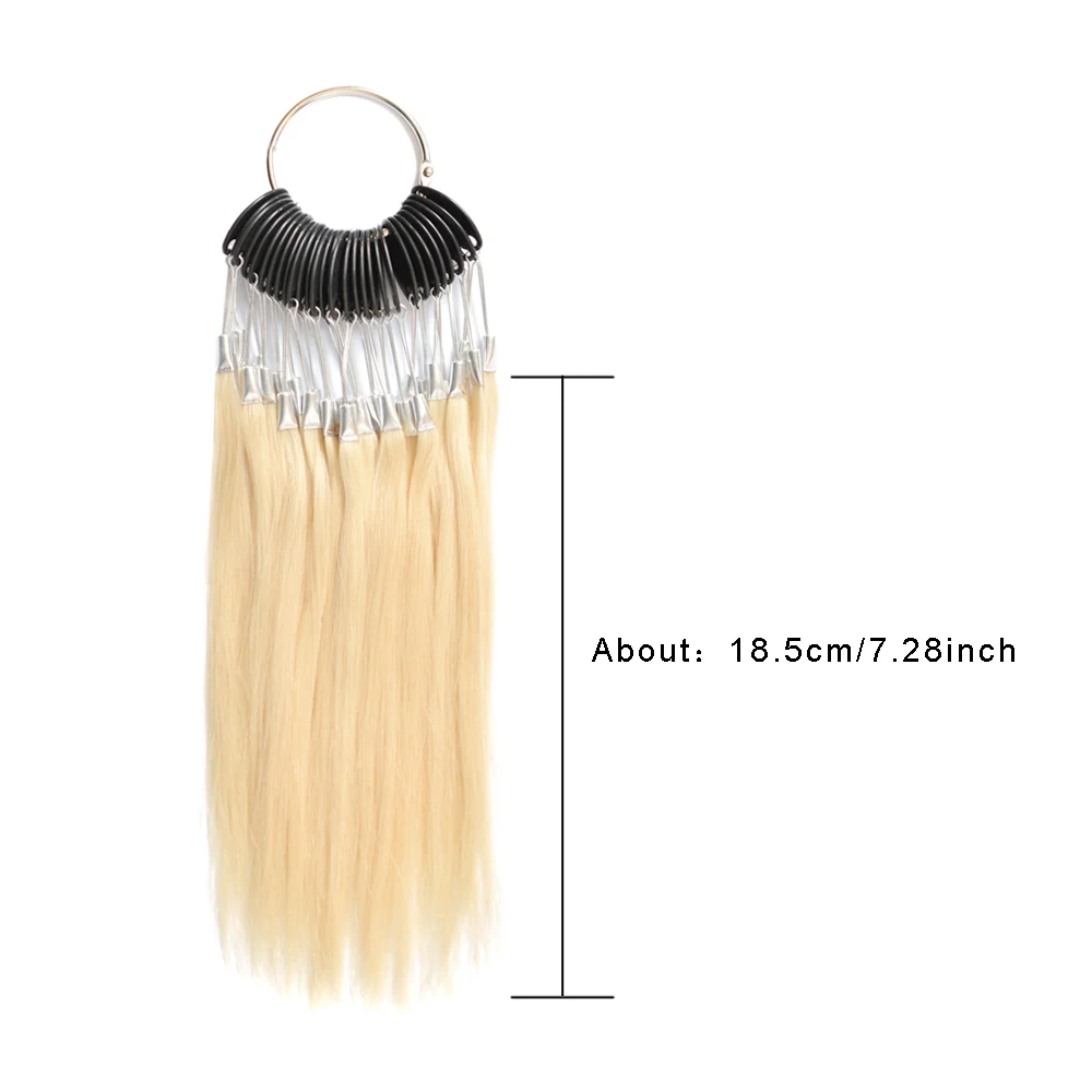 30Pcs/Set Color Ring  for Hair Extensions Swatch Hair Rings for Hair Test 100% Human Hair Salon Hair Dyeing Sample