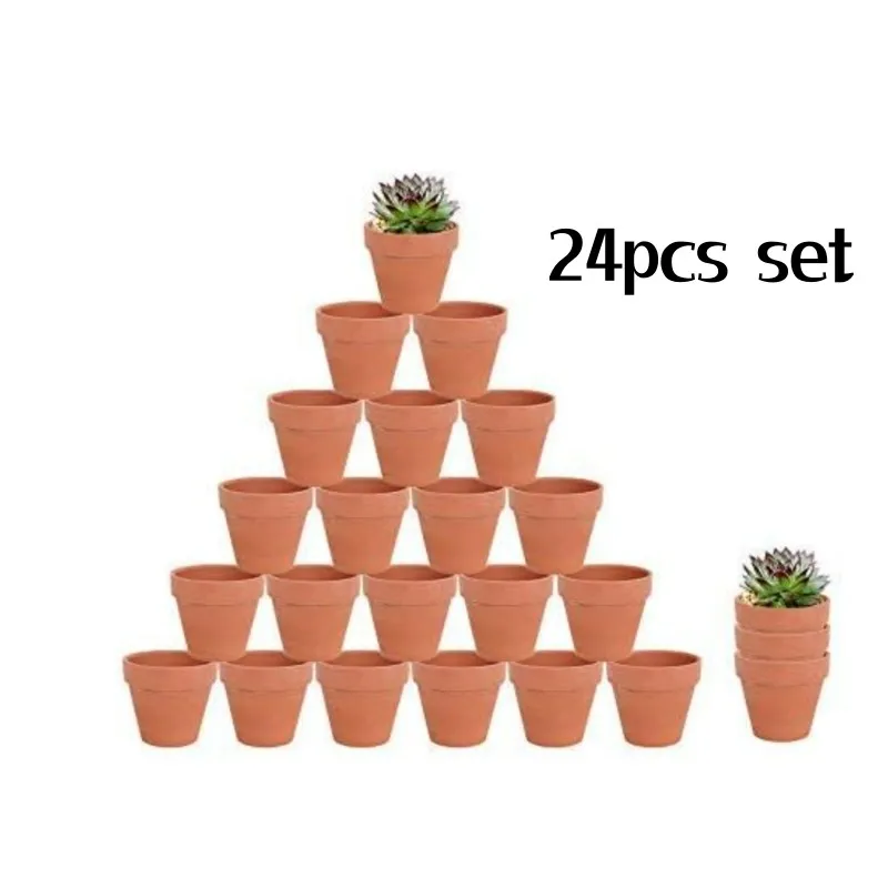 24 Pcs 2.5'' Terra Cotta Pots Pottery Planter Cactus Flower Pots Succulent Pot with Drainage Hole- Great for Plants,Crafts