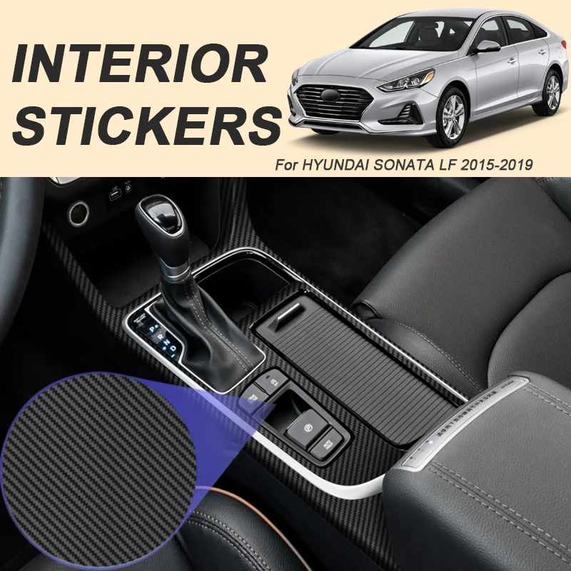 

Автомобильная карбоновая внутренняя наклейка для Hyundai SONATA LF 2015-2019, LHD, оконная подъемная панель, наклейка, защитная пленка для двери, аксессуар
