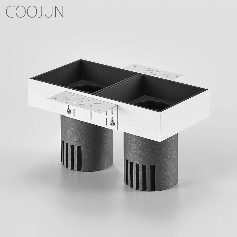 COOJUN LED Spotlight Recessed Frameless Square Grille Ceiling Light 7W 12W Anti-glare Downlight for Home Shop Office Decoration