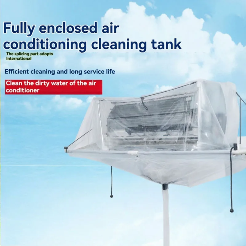 Leak-Proof Split Air Conditioner Cleaning Cover, Adjustable Hanging Water Catch Bag, Easy Install AC Wash Shield & Drainage Tool