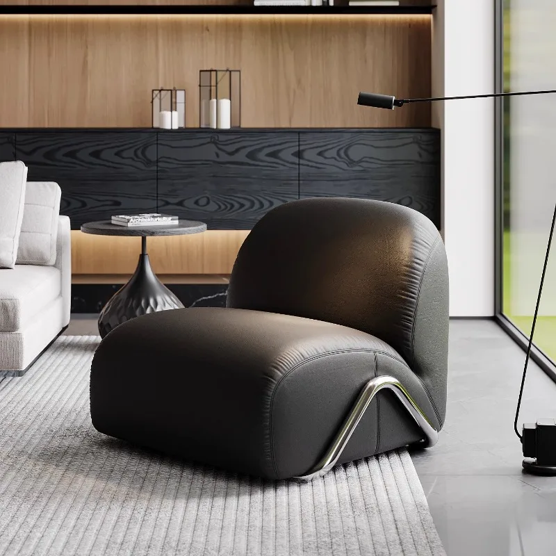#Lounge Living Room Chairs Sofa Lazy Reading Leather Living Room Chairs Individual Throne Sillones Library Furniture