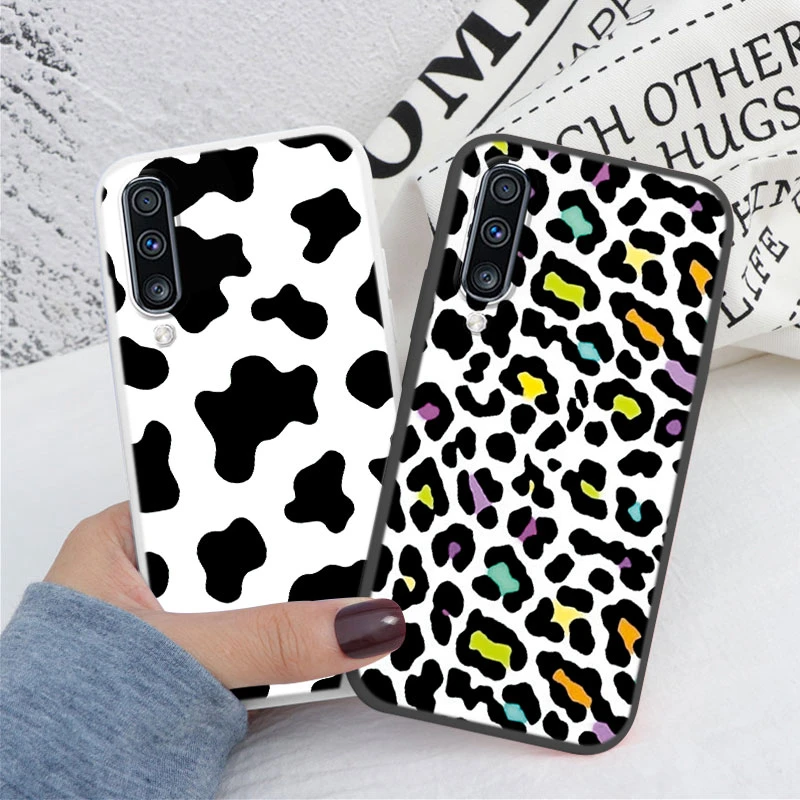 Leopard Print Phone Case For Samsung Galaxy A50 A70 A55 A56 A16 A35 Protection Back Cover Soft Silicone Fundas Coque
