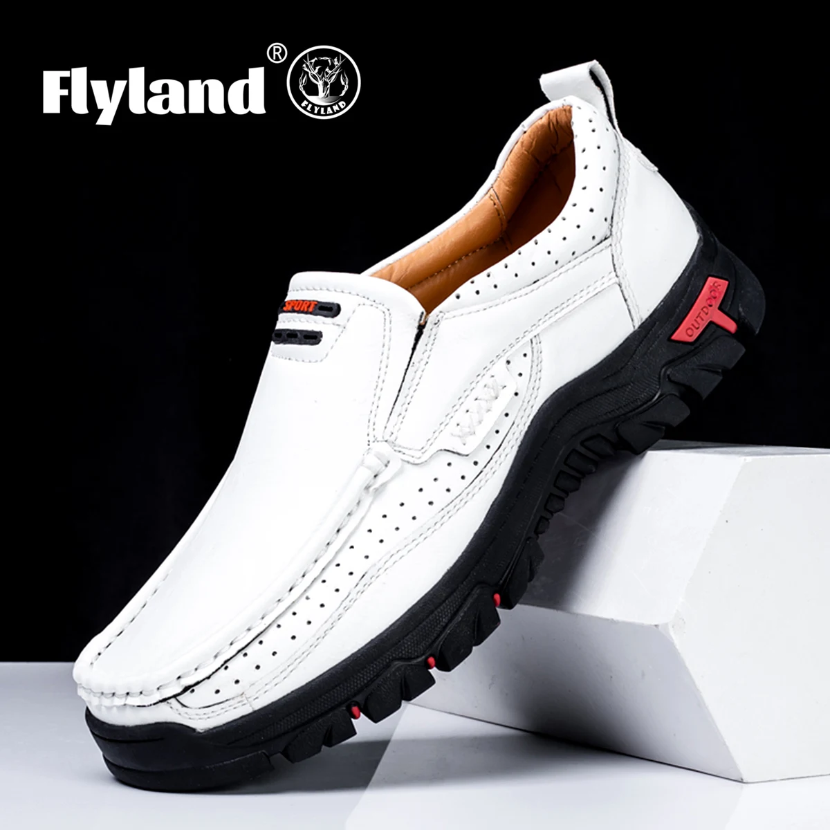 FLYLAND Men\'s Fashion Vintage Hand Stitching Soft Business Casual Leather Ankle Boots Handmade Shoes Flats Oxfords Plus Size