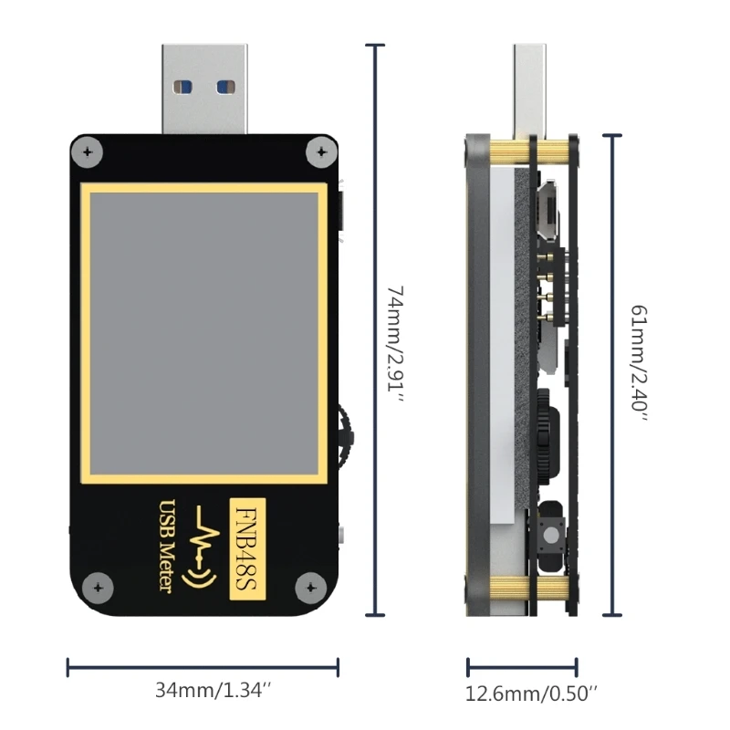 Imagem -06 - Amperímetro e Voltímetro Testador Usb Qc4 Mais Pd3.0 2.0 Pps Protocolo de Carregamento Rápido Fnb48-voltímetro