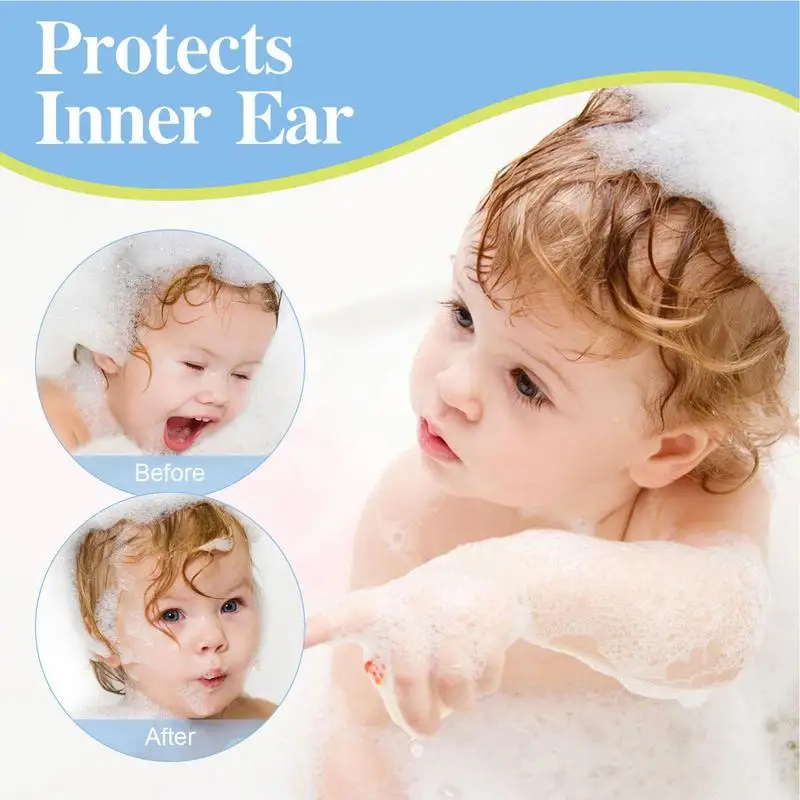 60pcs Baby Shower Ear Protector Toddlers Bathing Waterproof Ear Patches Newborn Kid Bath Swimming Ear Stickers Ear Care Supplies