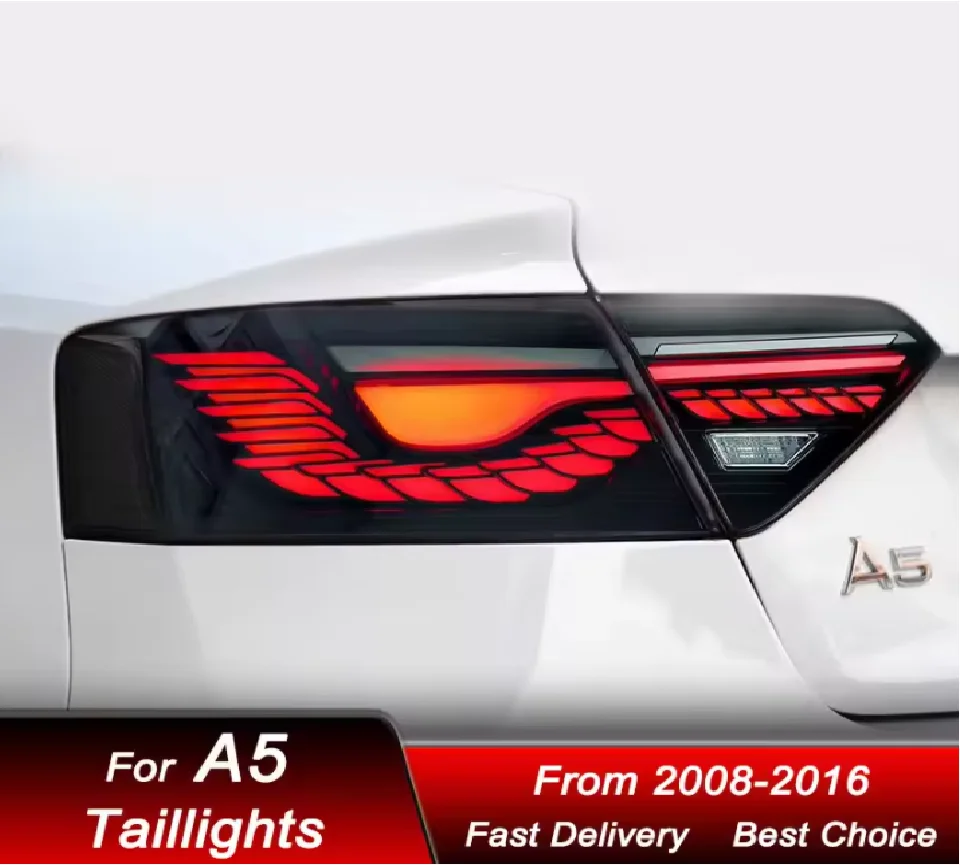 لـ 08-16 Audi A5 ضوء خلفي على شكل مقياس التنين، مسح أضواء القيادة LED، إشارات الانعطاف #5