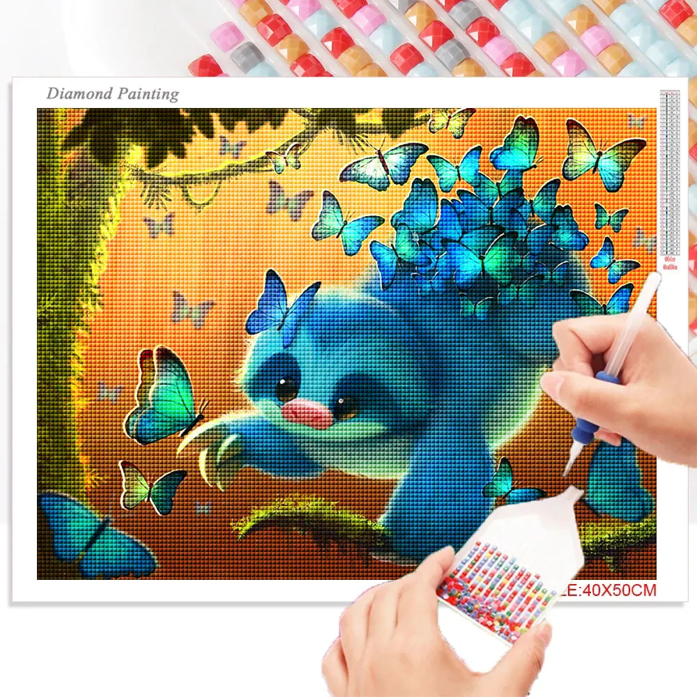 Diy Diamond Painting Cute Sloth Butterfly Full Diamond Mosaic Art Picture Embroidery Cartoon Animals Home Decor cuadros