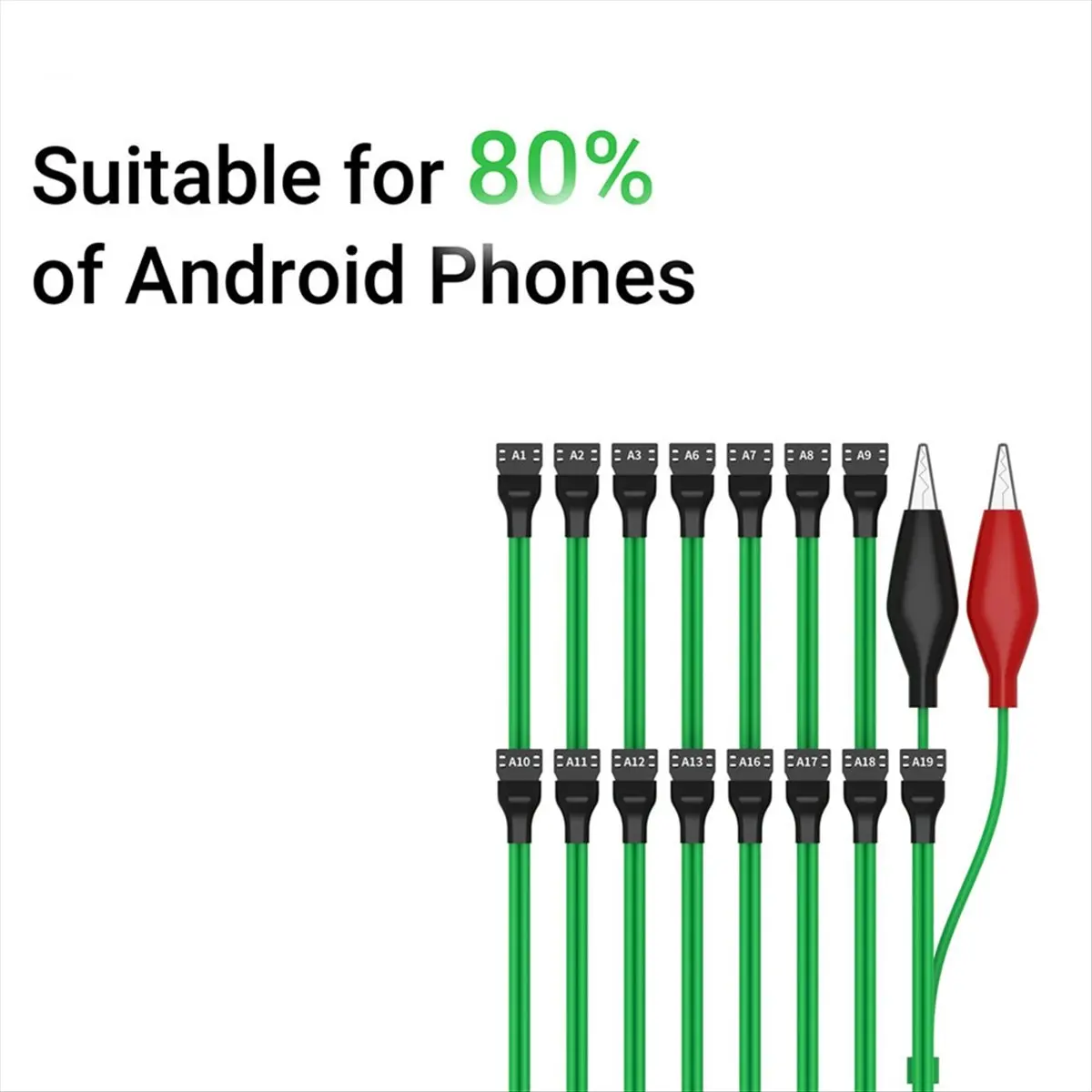 

PW04 Тестовый кабель для батареи Android, обнаружение включения/зарядки, подходит для телефонов Android, ремонт материнской платы, клипса