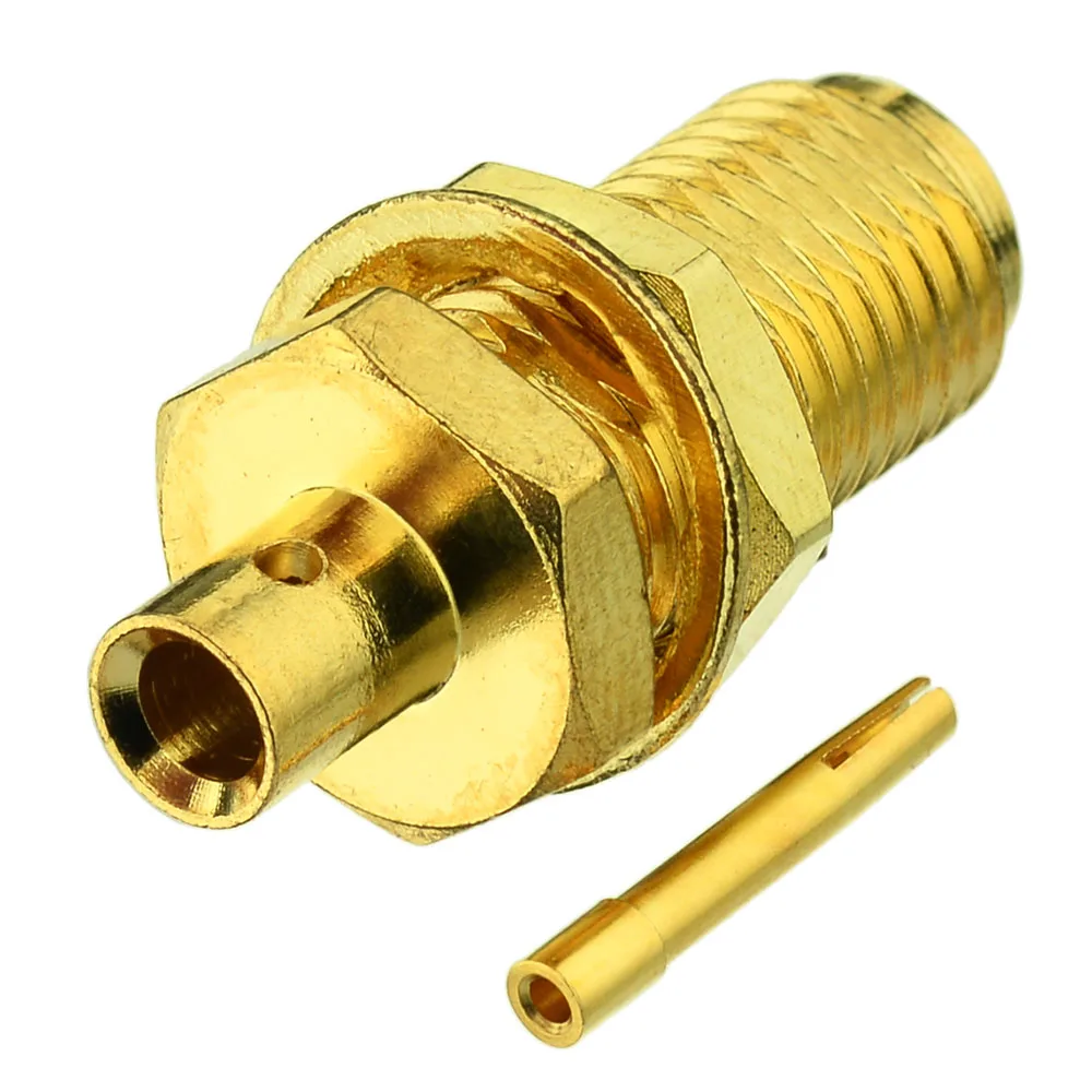 Superbat 5pcs SMA Solder Female Bulkhead RF Coaxial Connector for Semi-rigid Cable .086'' , RG405