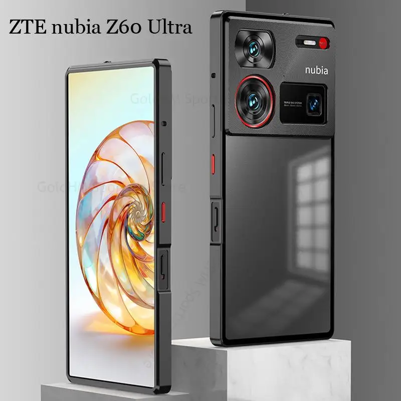 Tempered Glass Matte Phone Case For ZTE nubia Z60 Ultra Aluminium Alloy Bumper Lock Magnetic Cover For Nubia Z50 Ultra 50 S Pro