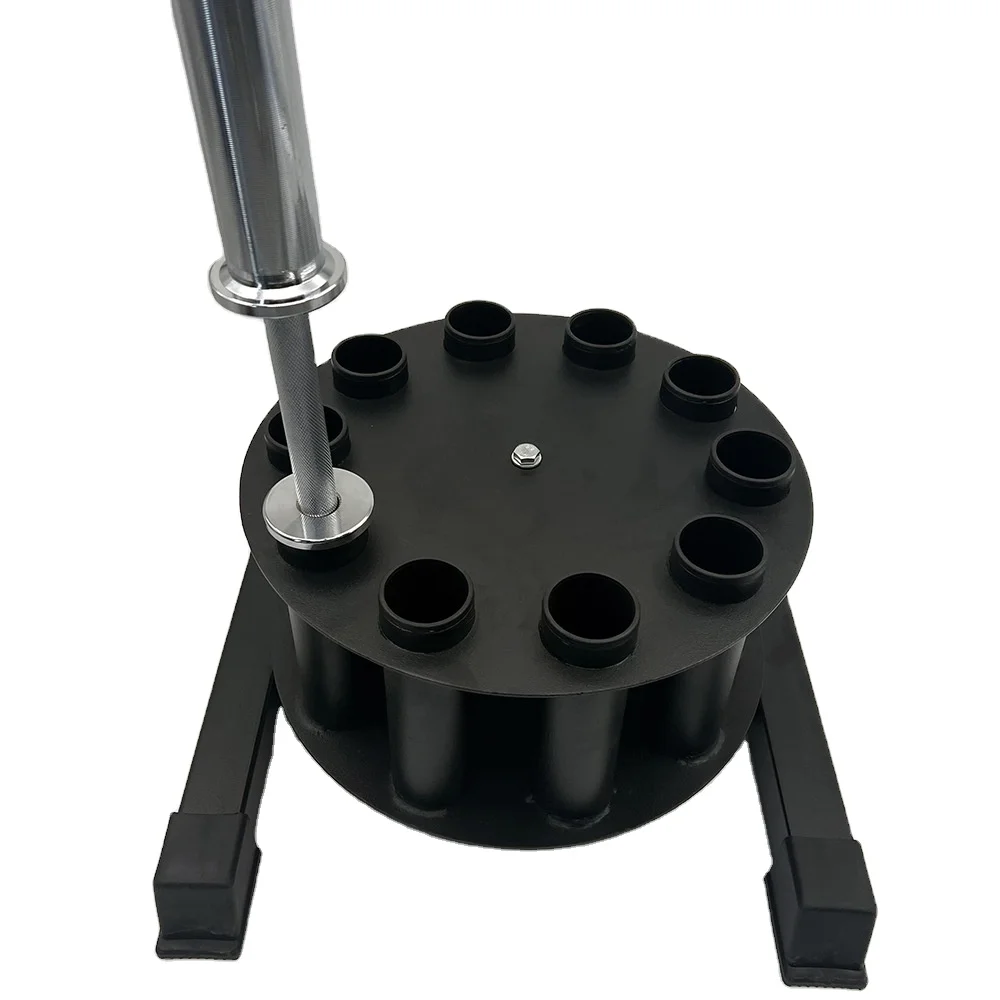 Rotating Circular 10 Barbell Bars Storage Rack, 50mm Diameter Compatible, Home & Commercial Gym Equipment