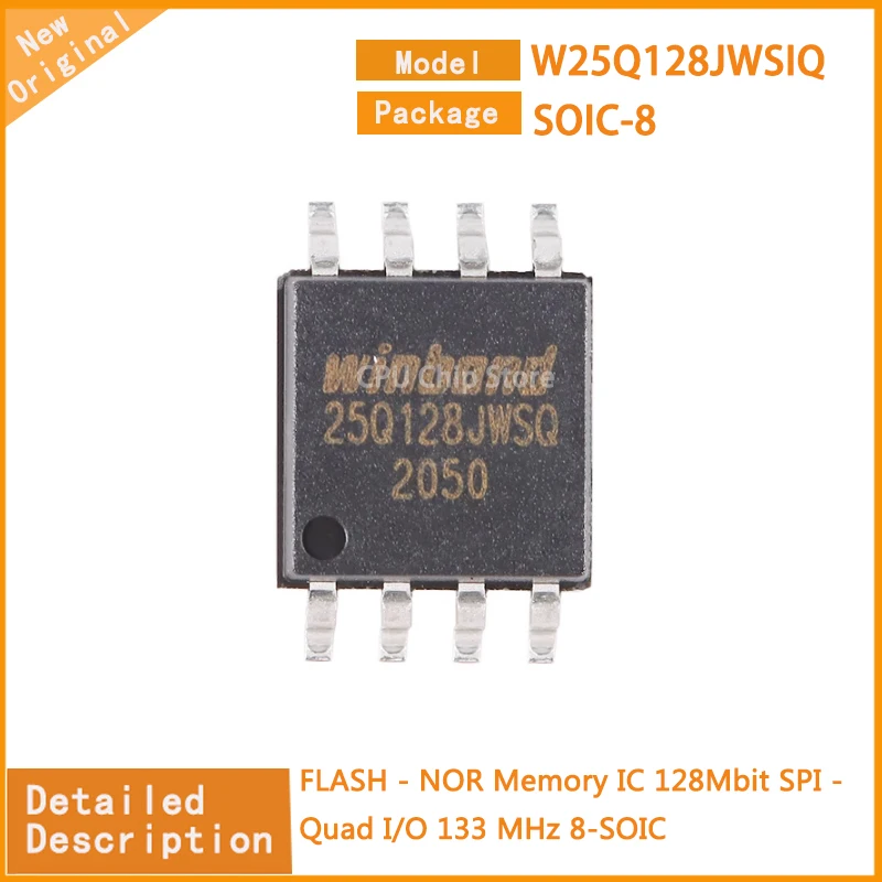 10Pcs/Lot  New Original  W25Q128JWSIQ W25Q128 FLASH - NOR Memory IC 128Mbit SPI - Quad I/O 133 MHz 8-SOIC