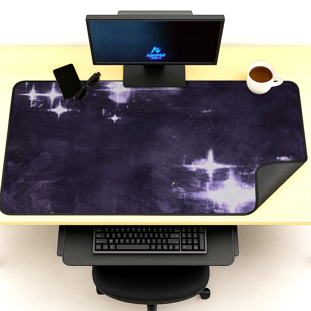 Starry Galaxy Mouse Pad Keyboard Mousemat Purple Gaming XXXL 140x60 Extra Deskmat Large Mousepad Pad Cosmic Aesthetic Playmat