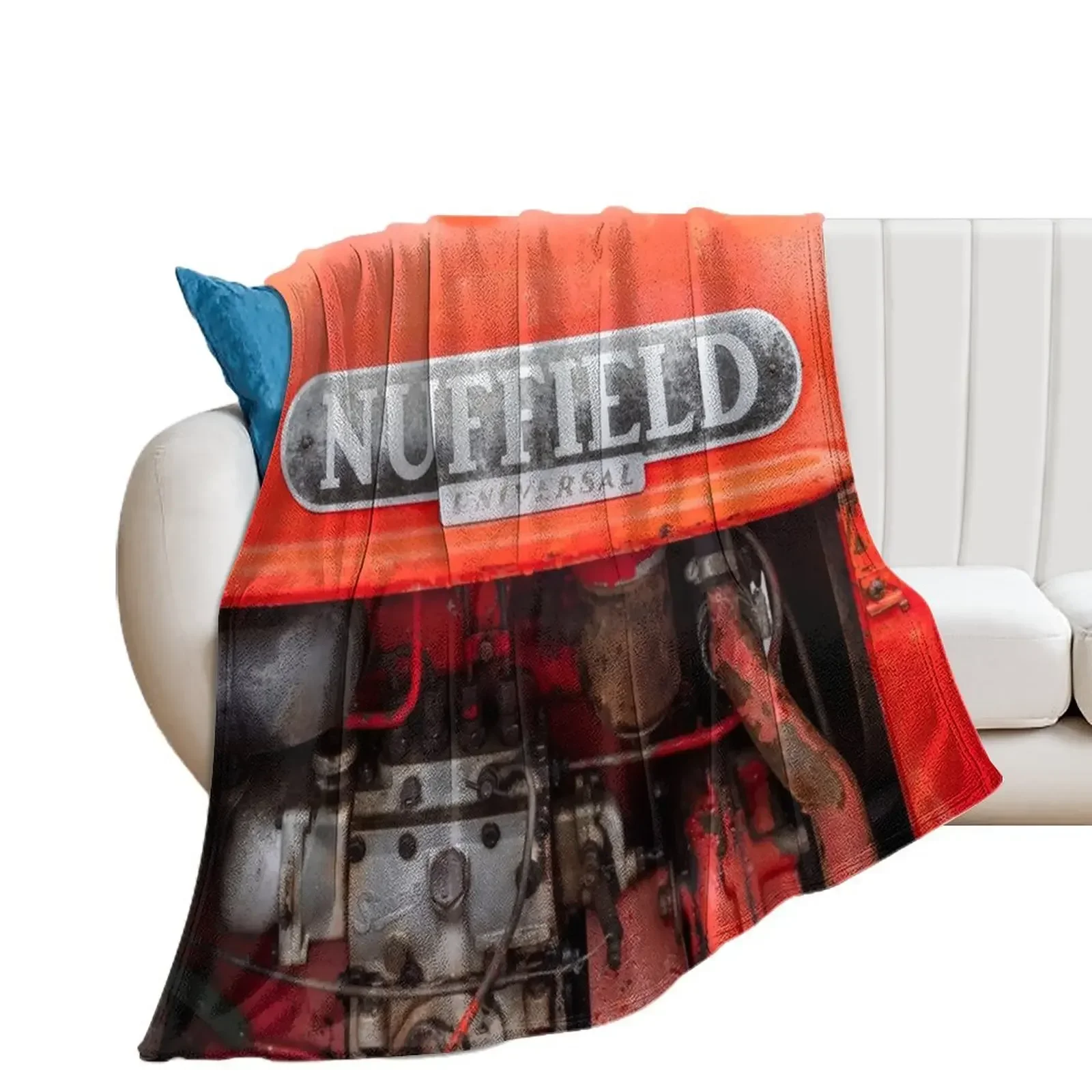 Vintage Nuffield Tractor Badge Throw Blanket Decoratives Flannels Luxury Brand Blankets