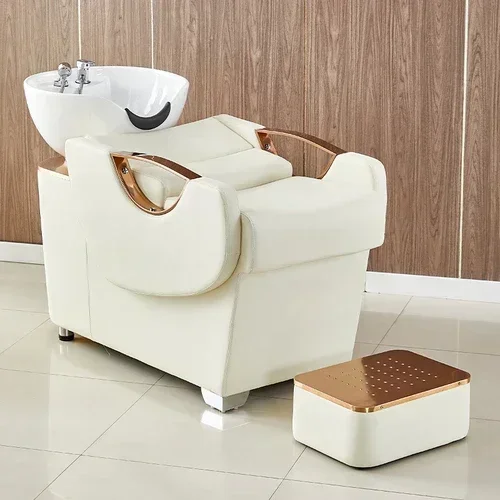 for Hair Salon High-Grade Ceramic Basin Waterproof Lying Half Flushing Bed
