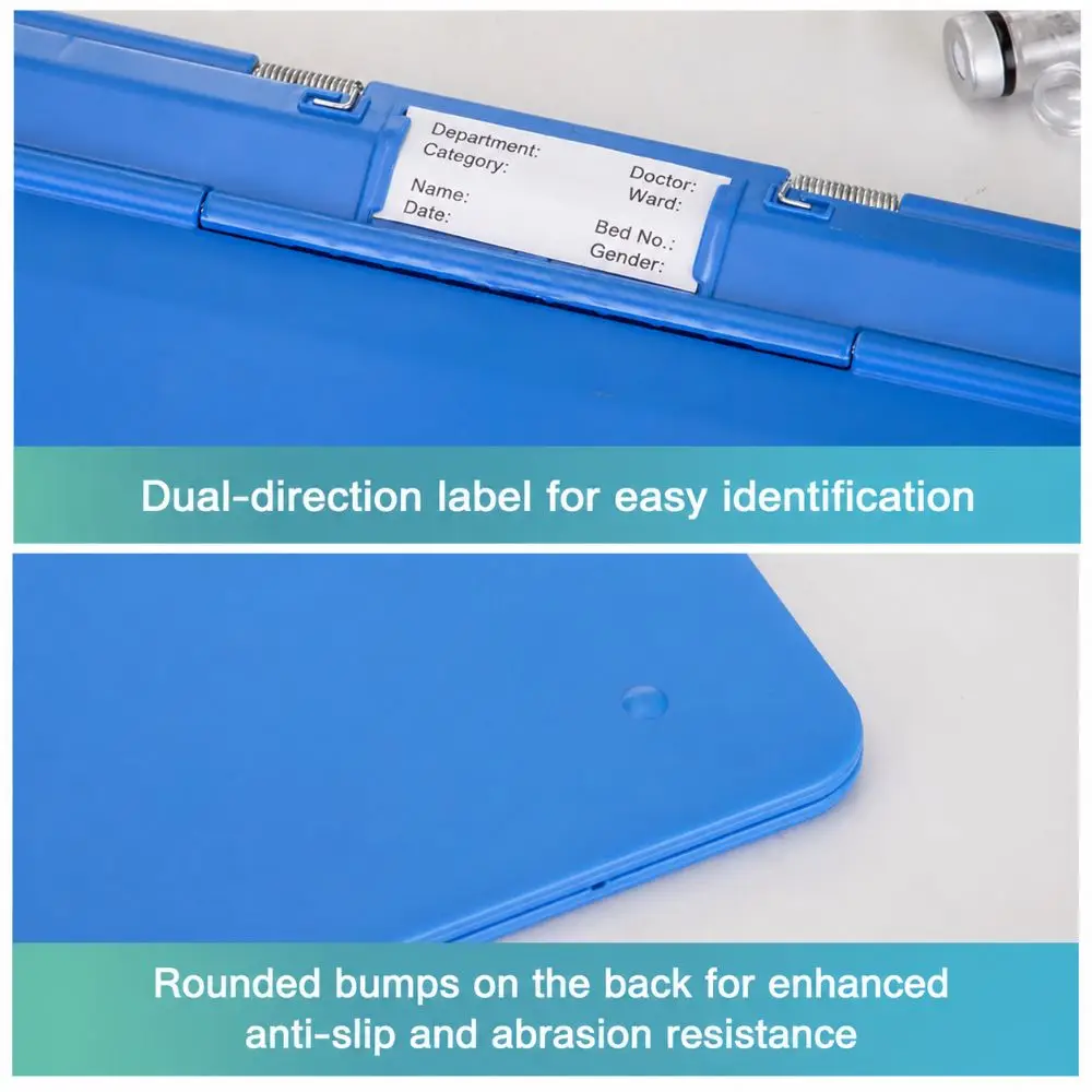 Simple ABS Medical Chart Folder Thickened Shatterproof Hospital Patient Record Clipboard Medical File Holder Clinic Nurse Office