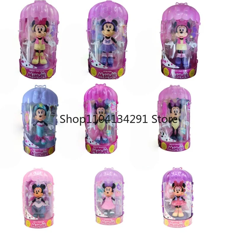 

Дисней Юниор Минни Маус Сказочная мода Забавное платье для девочек Аниме Фигурка Игровой домик Игрушки Соберите украшения Подарки для детей