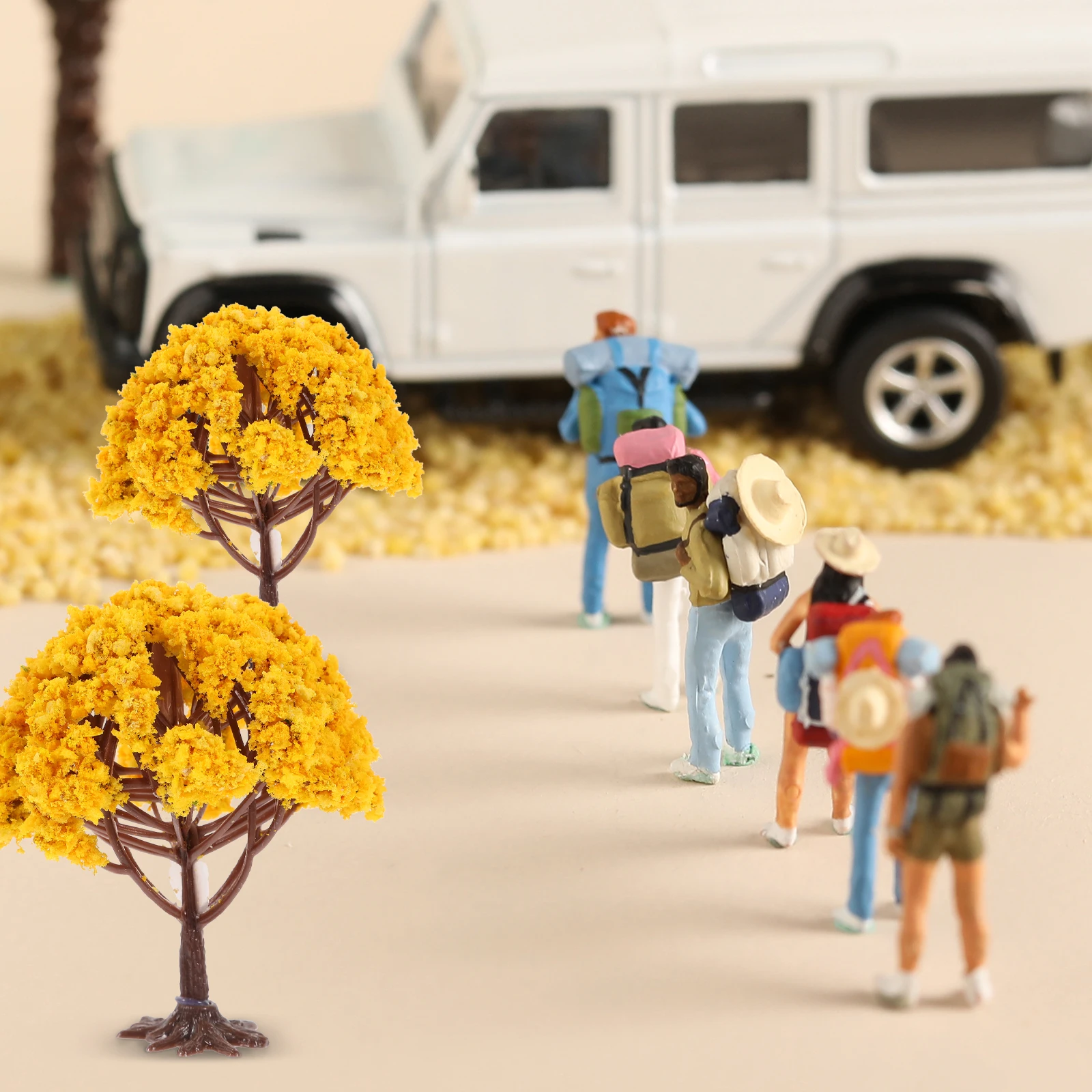 10 قطعة ديكور طاولة الرمل ذات المناظر الطبيعية الصغيرة أشجار اصطناعية خارجية خفيفة الوزن شجرة وهمية لتزيين حديقة مشهد القطار #6