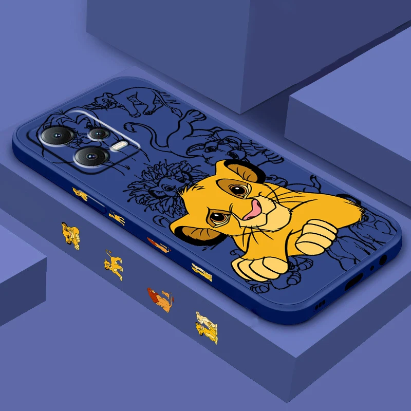 Anime Disney lew król płynna lewa lina do Xiaomi Redmi Note 13 12 12S 12R 11 11T 11S 10S Pro Plus 5G etui na telefon TPU