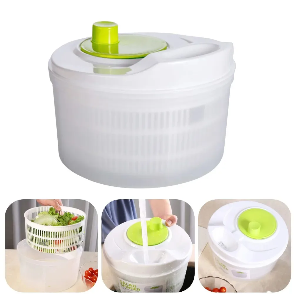 

Vegetables Salad Spinner Lettuce Leaf Vegetable Dehydrator Greens Washer Dryer Drainer Crisper Strainer For Washing Drying Leafy