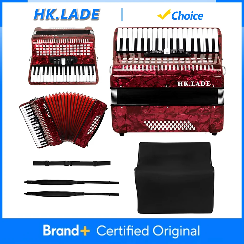 

HK.LADE AH-90 34-клавишный аккордеон 48 басов с несколькими голосами и ремешком для сумки, клавишные инструменты, аккордеон для выступлений