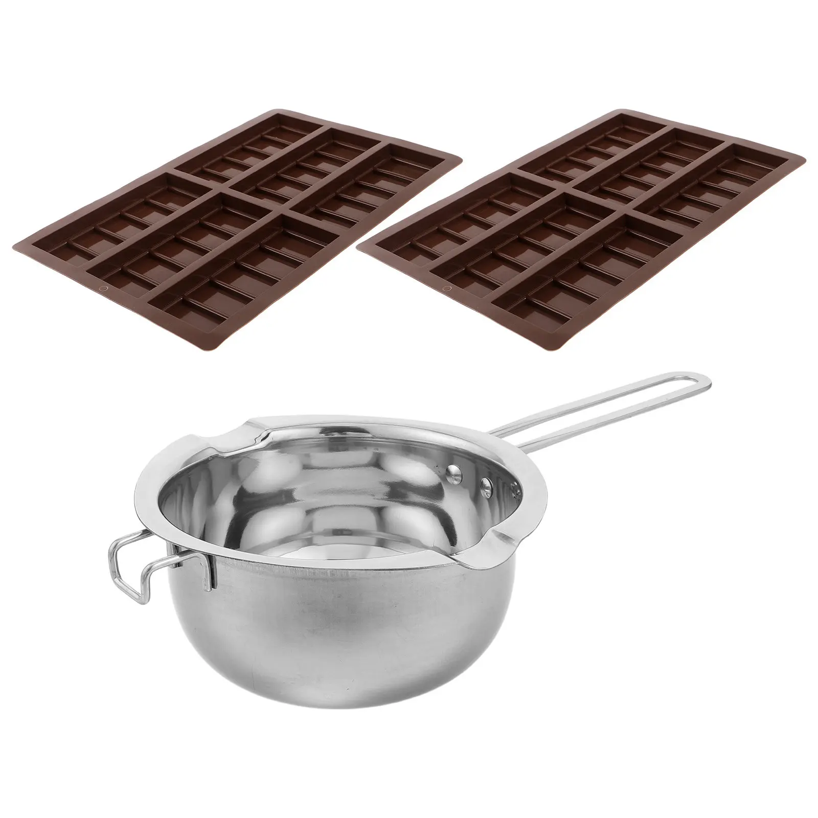 1 Juego de Olla de Doble Fondo para Derretir Chocolate, 1200 ml, de Acero Inoxidable, para Cocina, Kit para Derretir Dulces