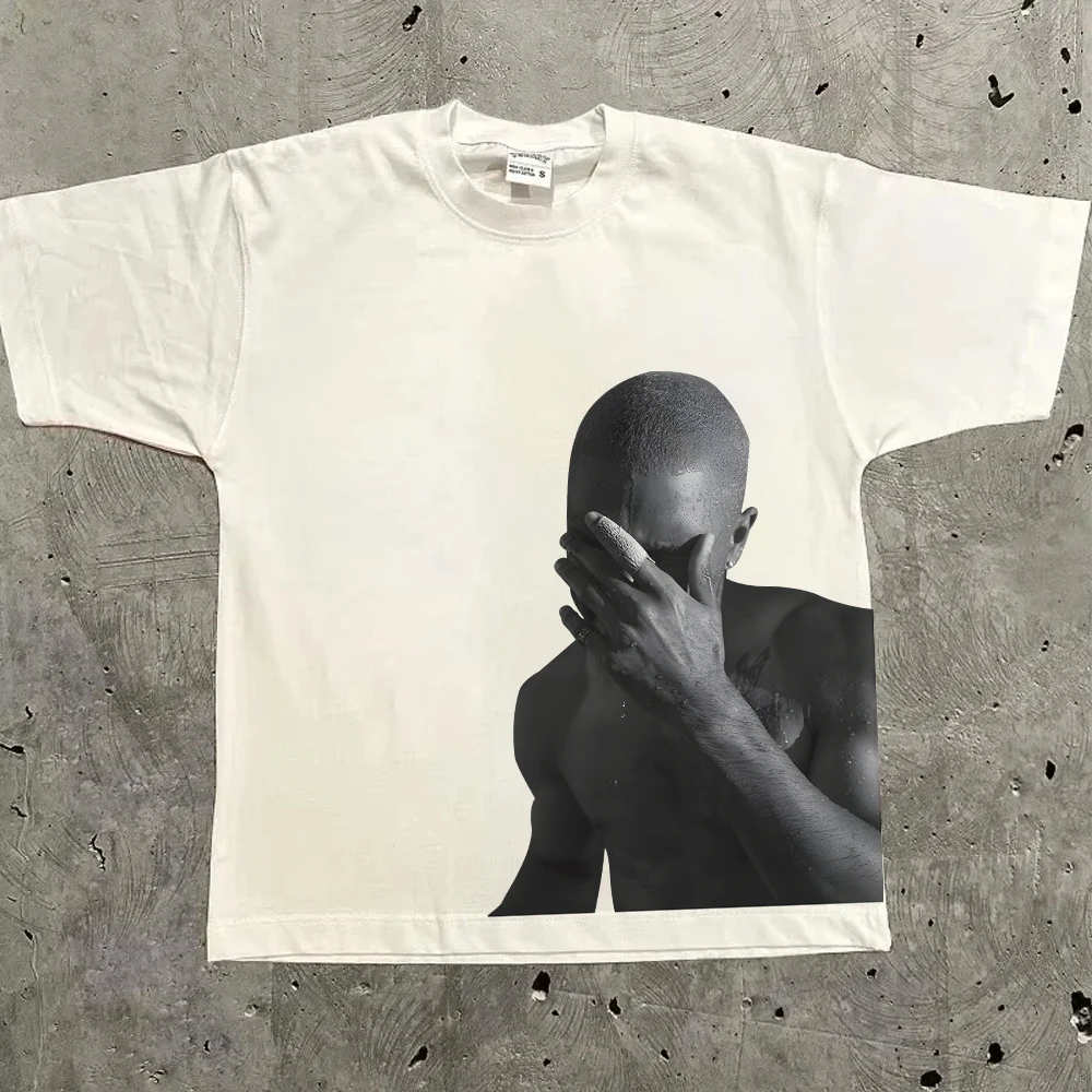 

Summer Vintage Pattern T-Shirt Men's Hip Hop Ocean Album Clothing T-Shirt Y2k Unisex Blonde Fashion Oversized Cotton T-Shirt