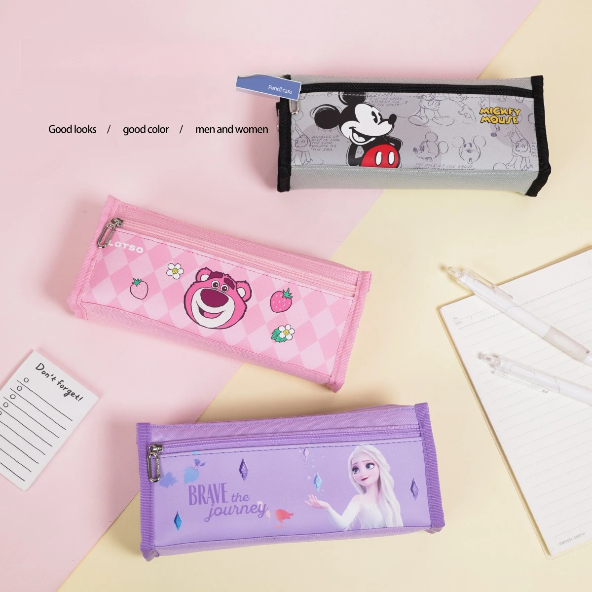 

Детская сумка-карандаш Disney для учащихся начальной школы, дорожная сумка для хранения канцелярских принадлежностей с изображением клубничного медведя большой емкости