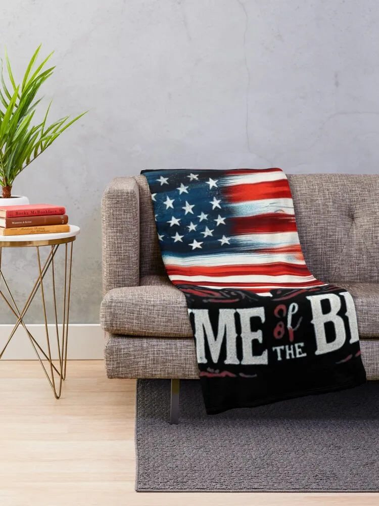 Home of the Brave Heart: US of America Throw Blanket Weighted Luxury Softest Blankets