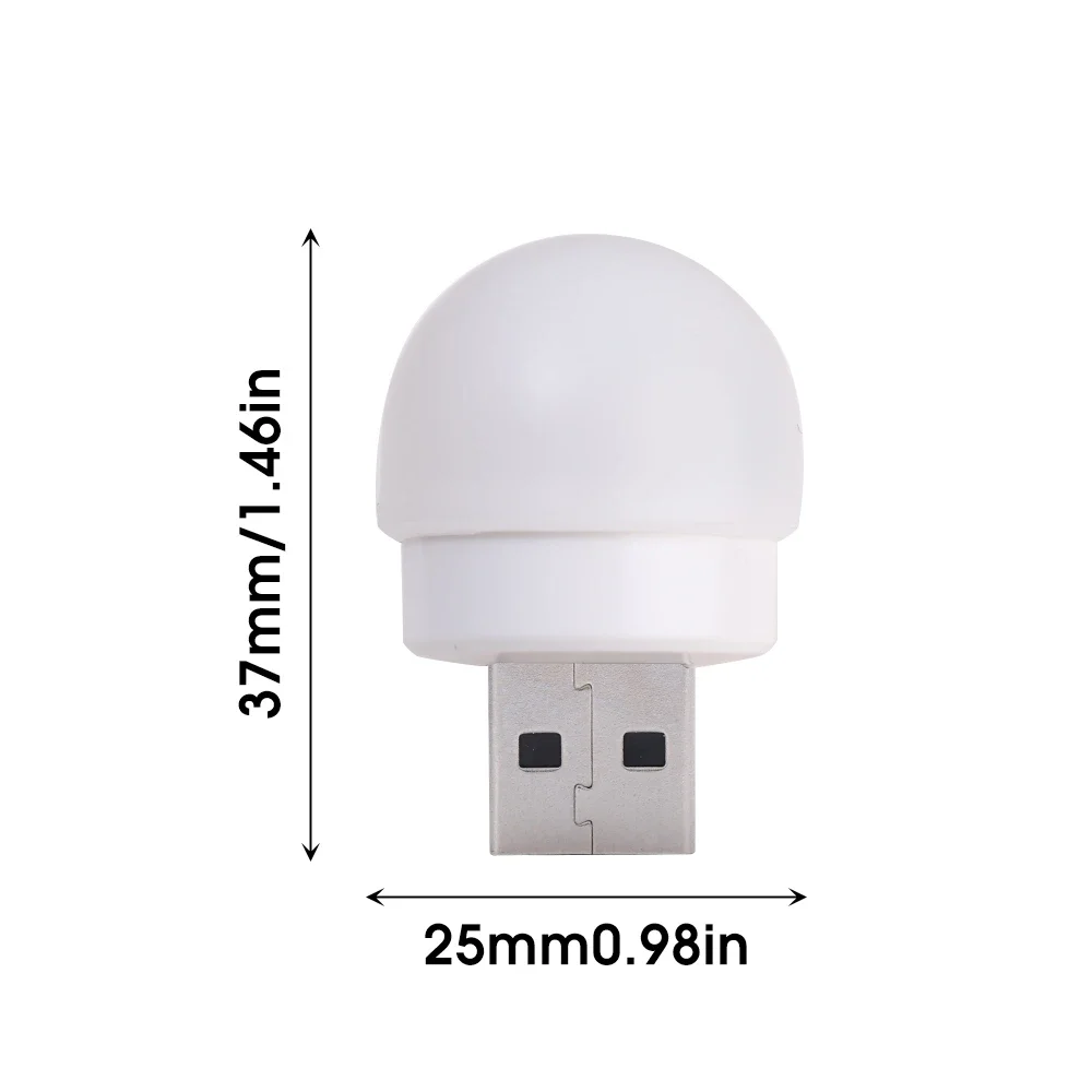 1-8Pcs USB Plug Lamp Small Mini Book Lamps LED Night Light Computer Mobile Power Charging LED Eye Protection Round Reading Light