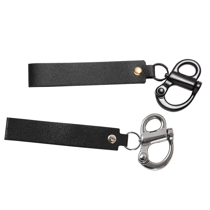 316 Stainless Steel Emergency Snap Shackle with Leather Pull Handle Firefighter Rescue Gear for Rigging Marine Duty