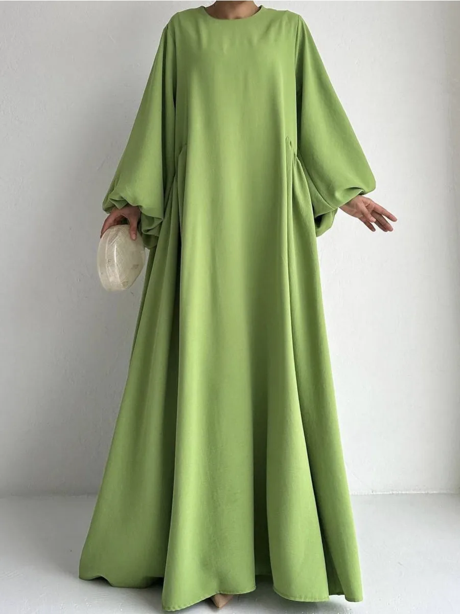 Eid Muslim Women Dress Abaya Morocco Party Dresses Abayas Ramadan Lantern Sleeve Prayer Long Sleeve Robe Musulman Maxi Vestidos