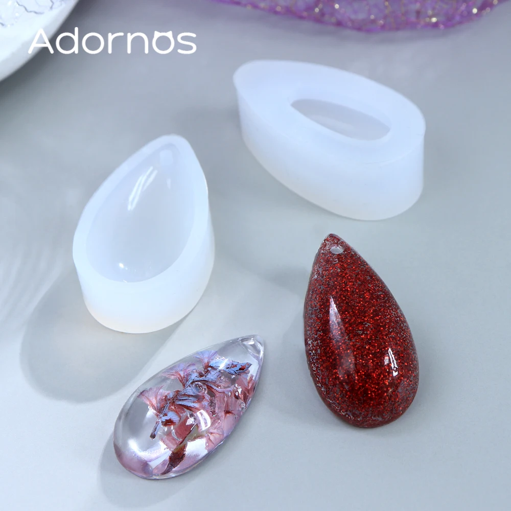 2pcs Teardrop Shape Silicone Mold Water Droplet Epoxy Resin Molds Necklace Pendant Jewelry Making DIY Accessories Gifts Handmade