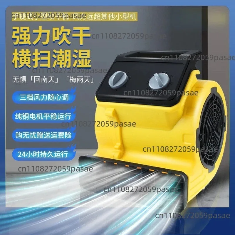 220V Fan Hair Dryer Small Leaf Blower, Commercial Dry Floor Machine, Dual Hot and Cold Air,bathroom Ventilation Fan,floor Blower