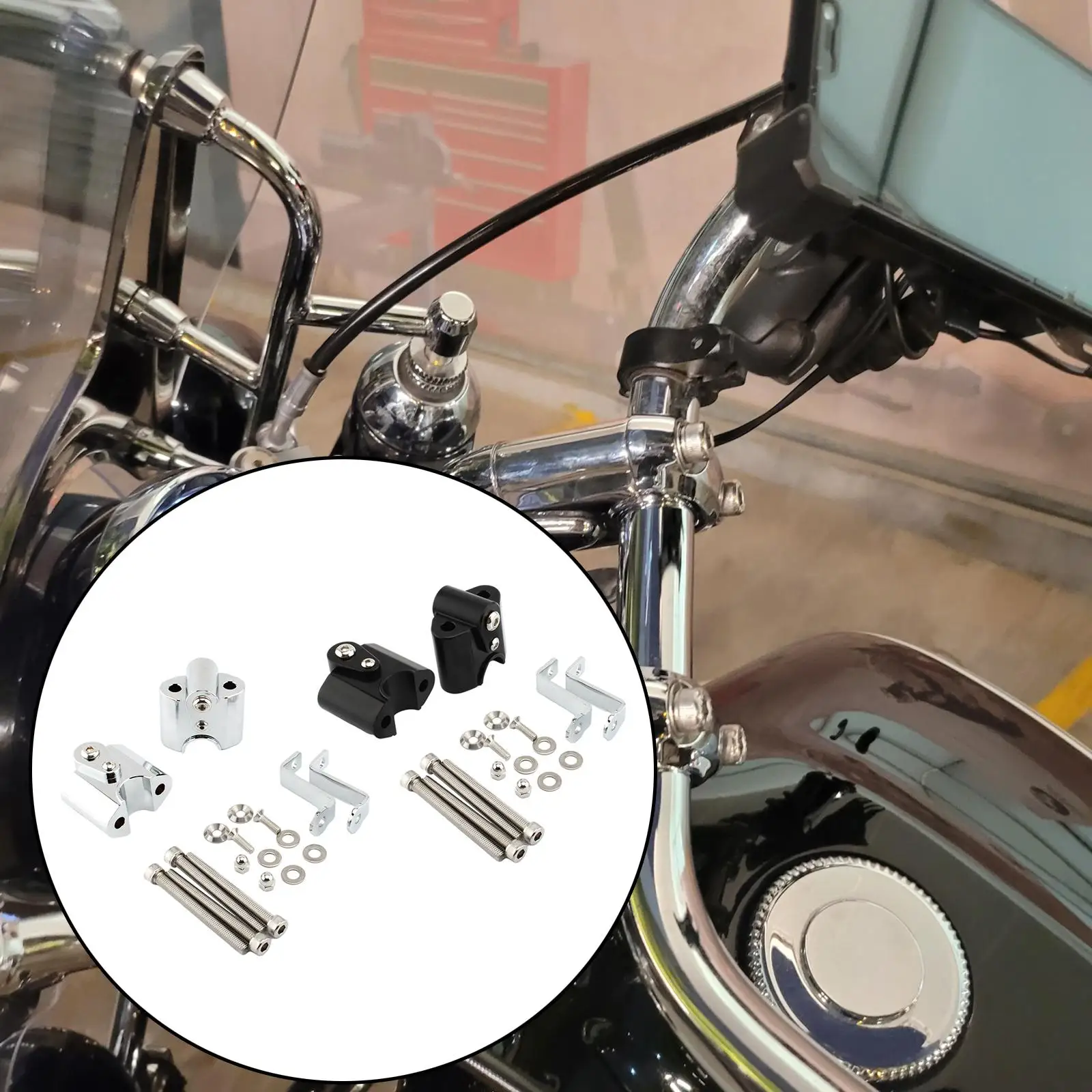 

Motorcycle Handlebar Riser Accessories Motorbike Move Height up Mount Adapter