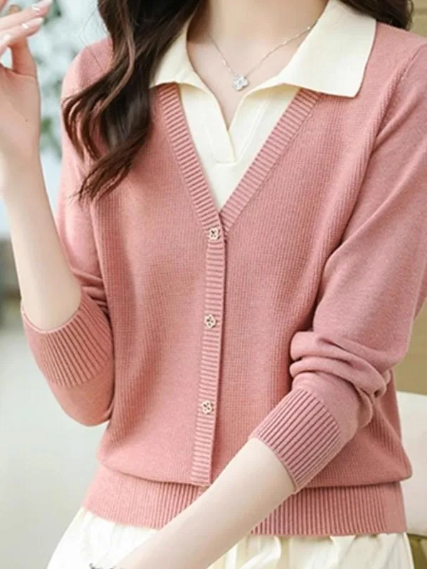 Wyprzedaż Outletowa Specjalna Damska Dzianina Wełniana Ne Base Irt Imitacja Dwuczęściowej Sukienki Długi Rękaw Regularny Krój Faion