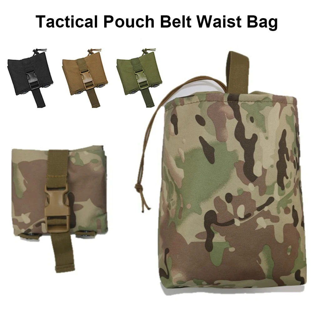 

Belt Waist Bags Nylon Ultralight MOLLE Magazine Pouches 600D Folding Dump Pouch Adjustable EDC Tactical Range Hunting Bag