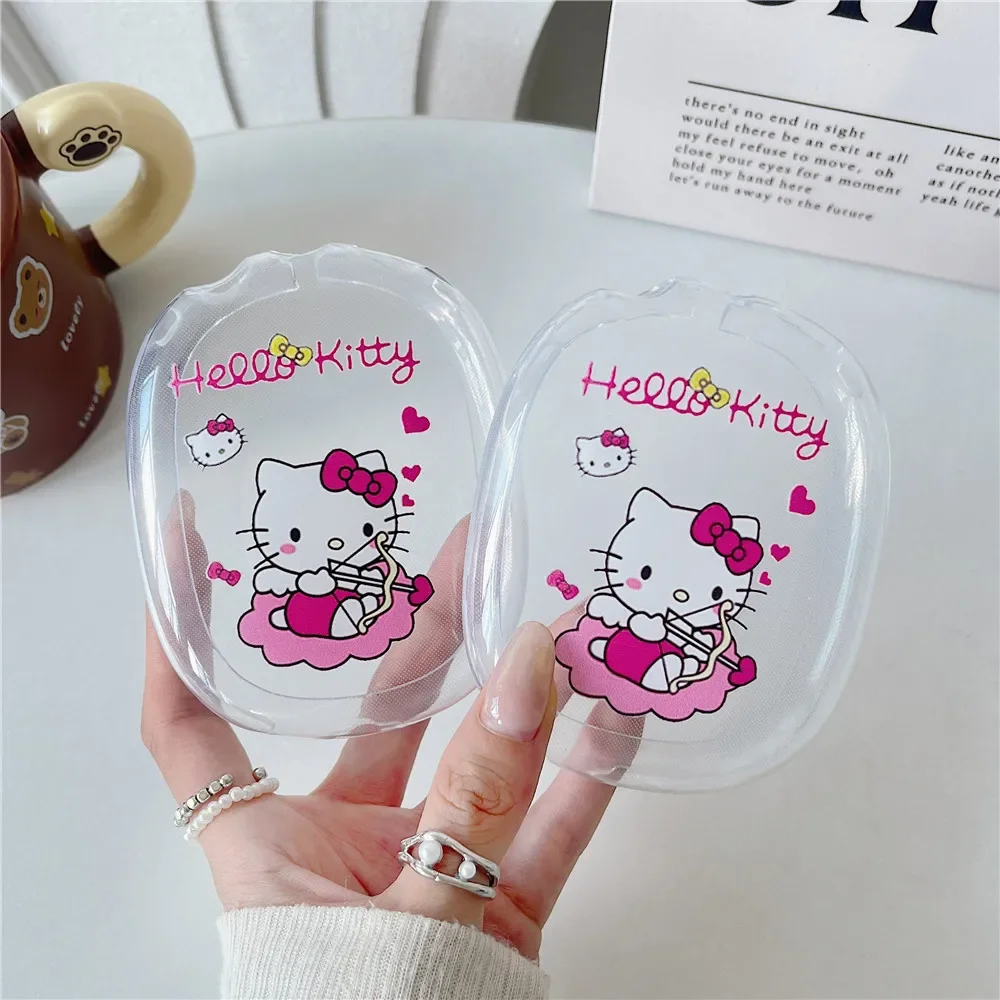 Casing Earphone Sanrio Kartun Hello Kitty Cocok untuk AirPods Max Penutup Earphone Transparan TPU Tahan Gores