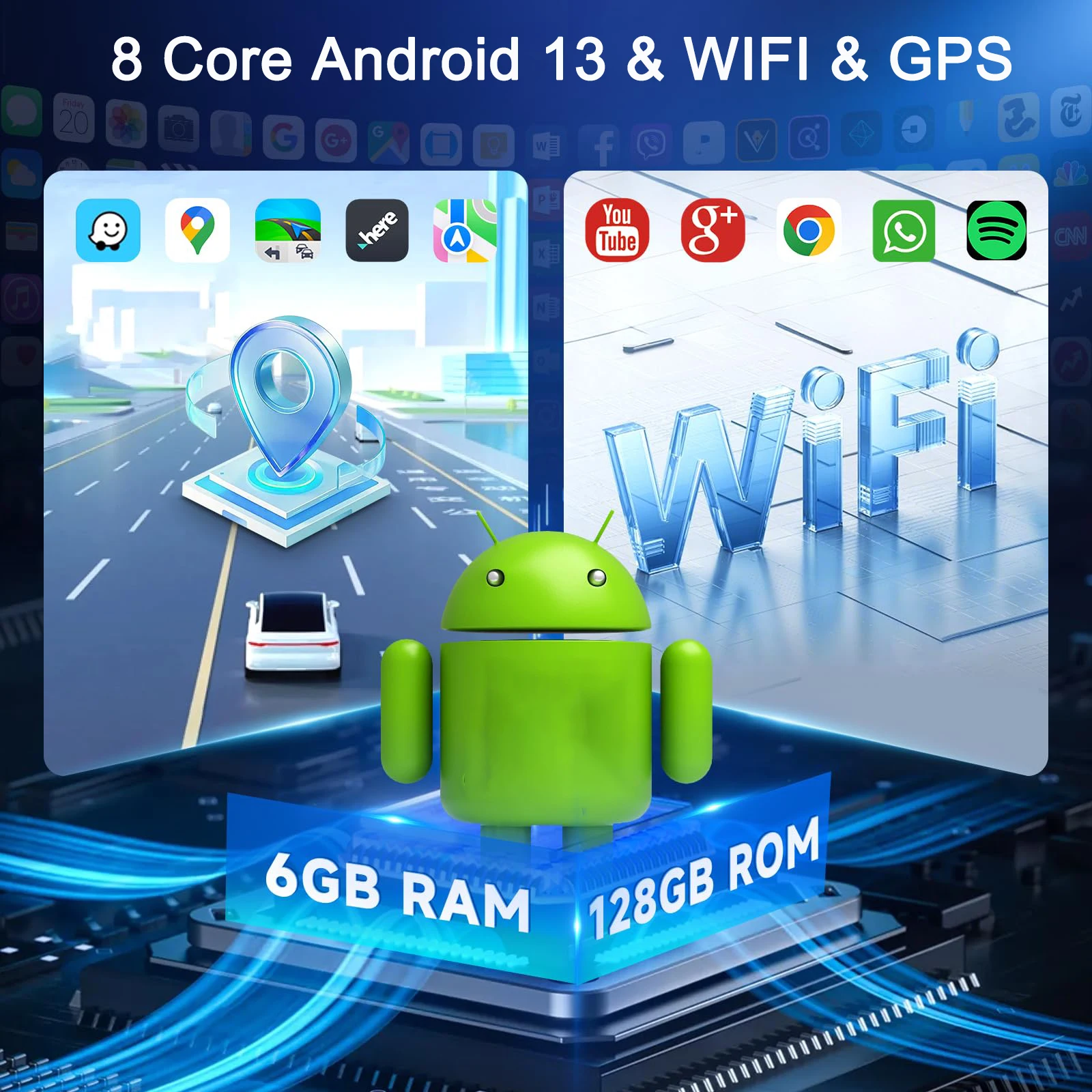 12.3 Inch IPS Android 13 Wireless CarPlay Android Auto 4G WiFi GPS DSP for BMW 5 Series F10 F11 CIC NBT Car Multimedia Player