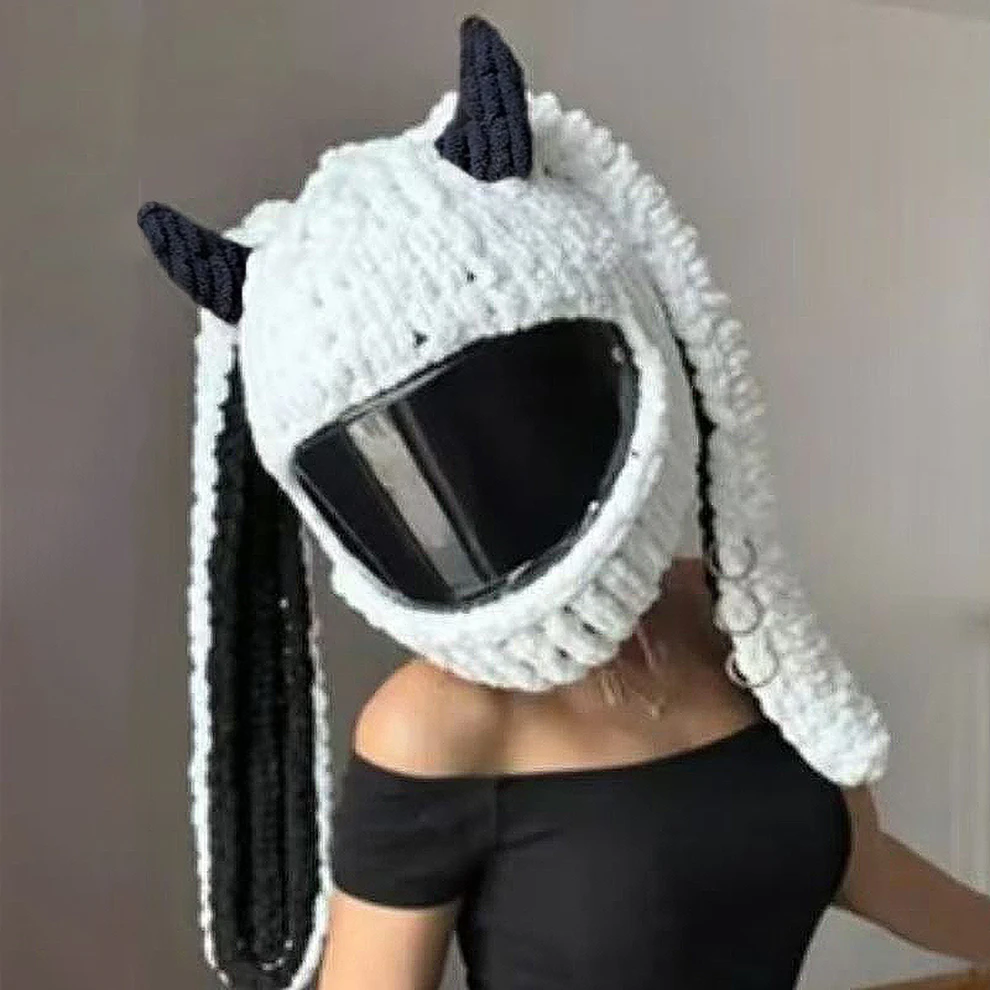 New Universal Plush Animal Motorcycle Helmet Cover for Full Rabbit Plush Helmet Covers for Christmas Gifts Motorcycle Styling